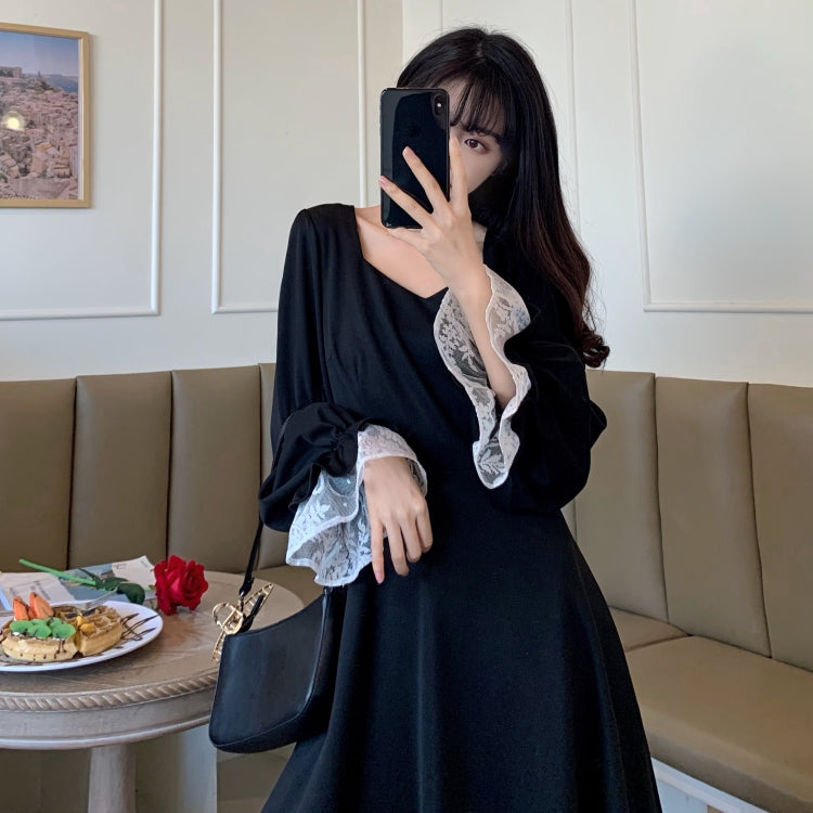 Retro Black Lace Dress SE21439