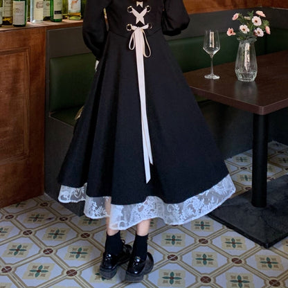 Retro Black Lace Dress SE21439