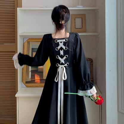 Retro Black Lace Dress SE21439