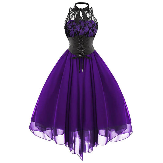 Retro Lace Chiffon Dresses SE20553