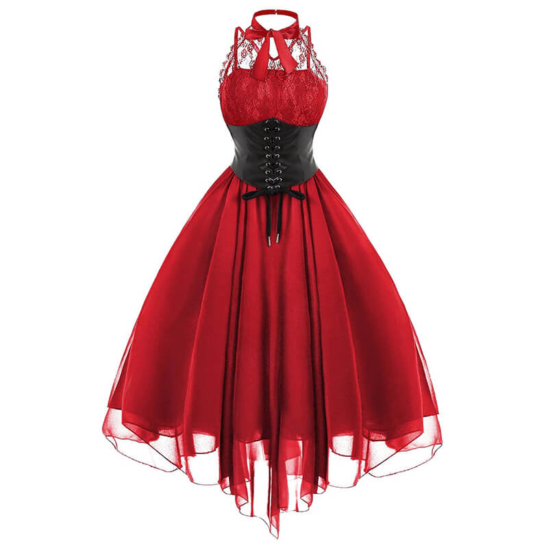 Retro Lace Chiffon Dresses SE20553