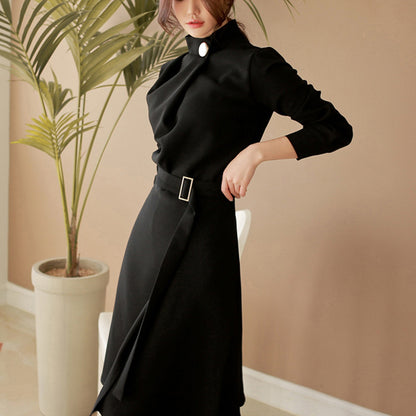 Round Neck Belt Dress SE21434