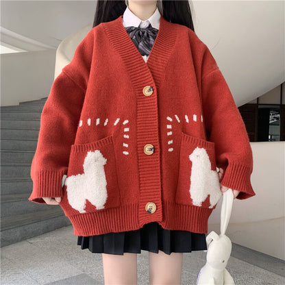 Sheep Knitted Cardigan Sweater SE21268