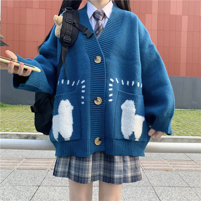 Sheep Knitted Cardigan Sweater SE21268