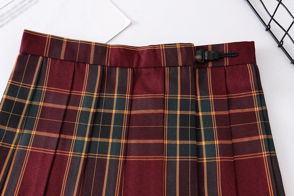 Striped Plaid Pleated Skirt SE21797