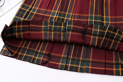 Striped Plaid Pleated Skirt SE21797