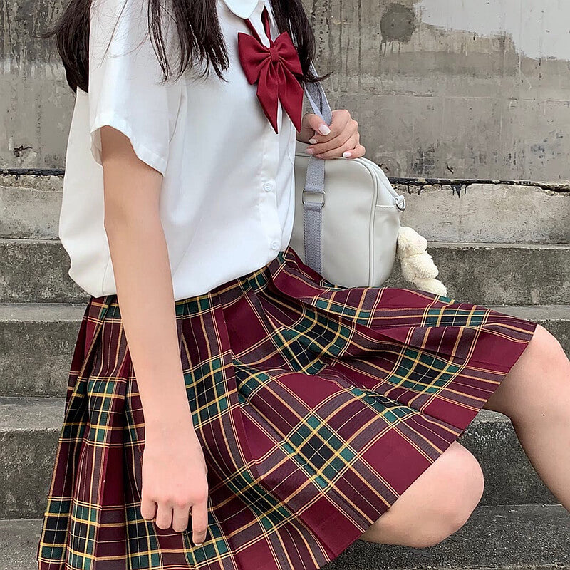 Striped Plaid Pleated Skirt SE21797