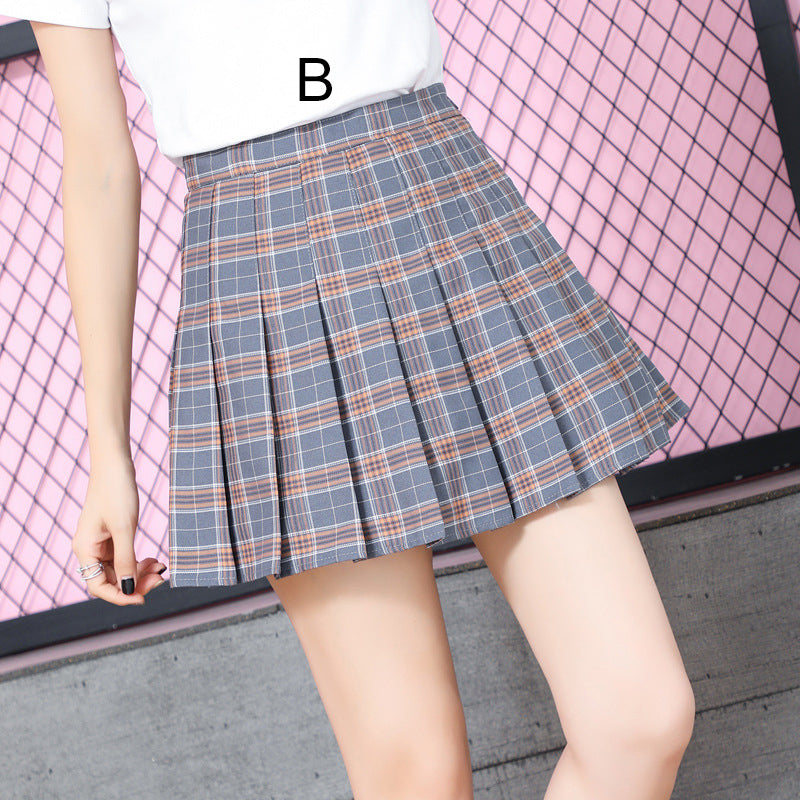 Students Grid Pleated Skirt SE7544