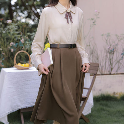 Sweet Bow Shirt Skirt Set SE22341