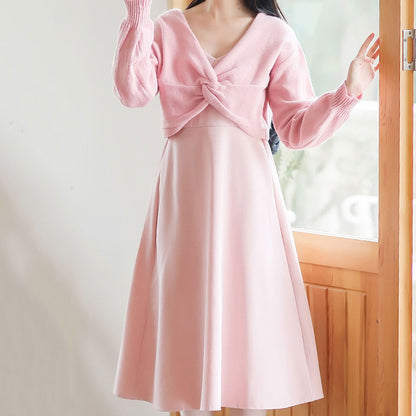 Sweet Knit Sweater Dress Set SE22470