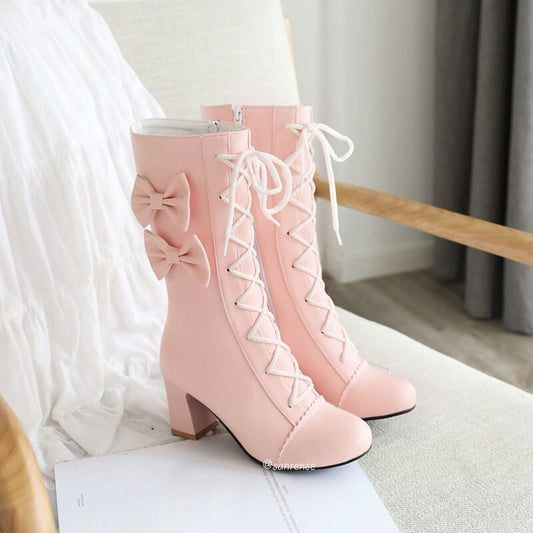 Sweet Lace Bow Boots SE21103