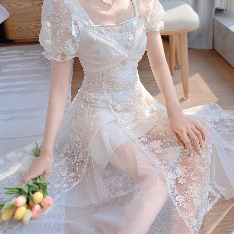 Sweet Lace Flower Dress SE21714