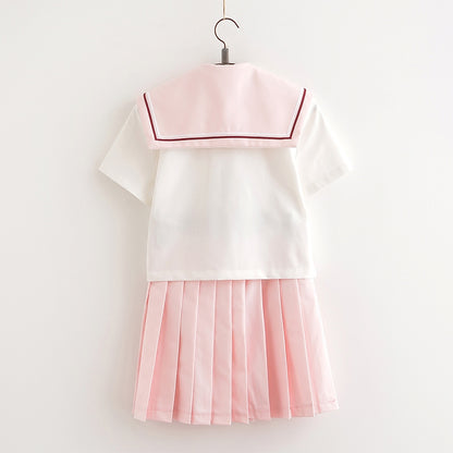 Pink JK Uniform Students Skirts Set SE11254