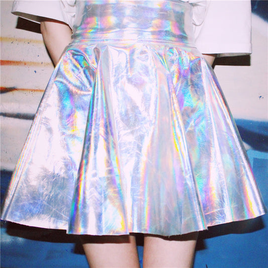 Harajuku Silver Tall Waist Skirt SE9708
