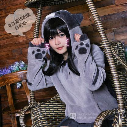 Kawaii Cats Flannel Hooded Fleece SE8857