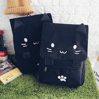 Cute kawaii cat canvas backpack SE9629
