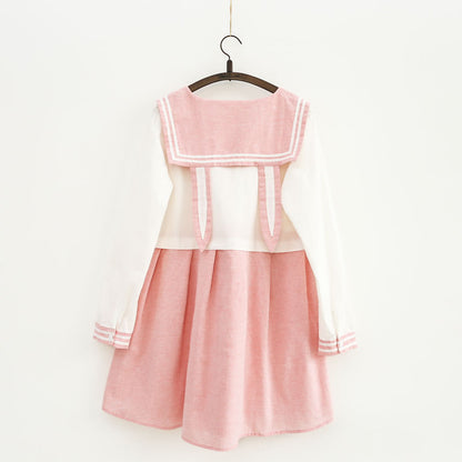 Pink Navy Rabbit Ear Dress SE11134