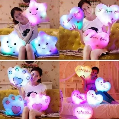 Cute colorful luminous hold pillow