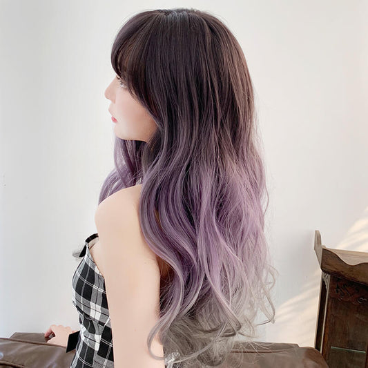Wavy Purple Gray Gradient Wig SE20440