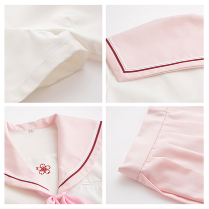 Pink JK Uniform Students Skirts Set SE11254