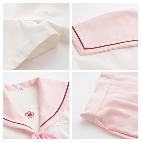 Pink JK Uniform Students Skirts Set SE11254