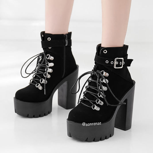 Ankle Strap Platform Buckle Shoes SE21081