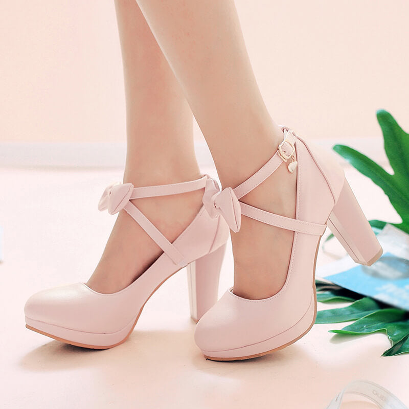 Bow High Heels Shoes SE21626
