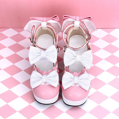 Lolita Chunky Heel Shoes with Butterfly Bow SE22632