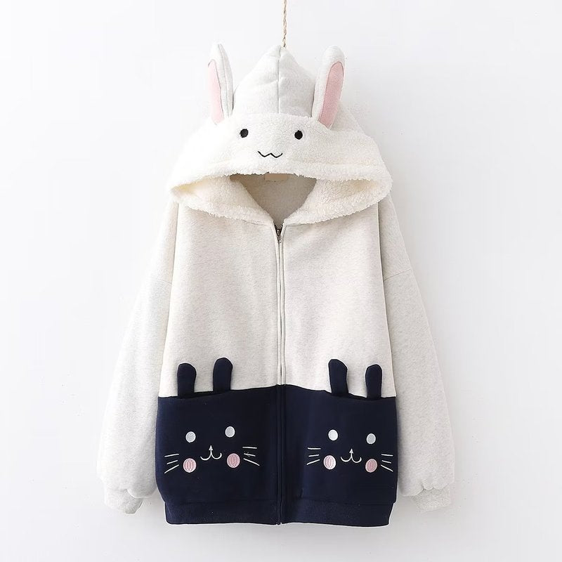 Cute Cat Hoodie Rabbit Coat SE22463