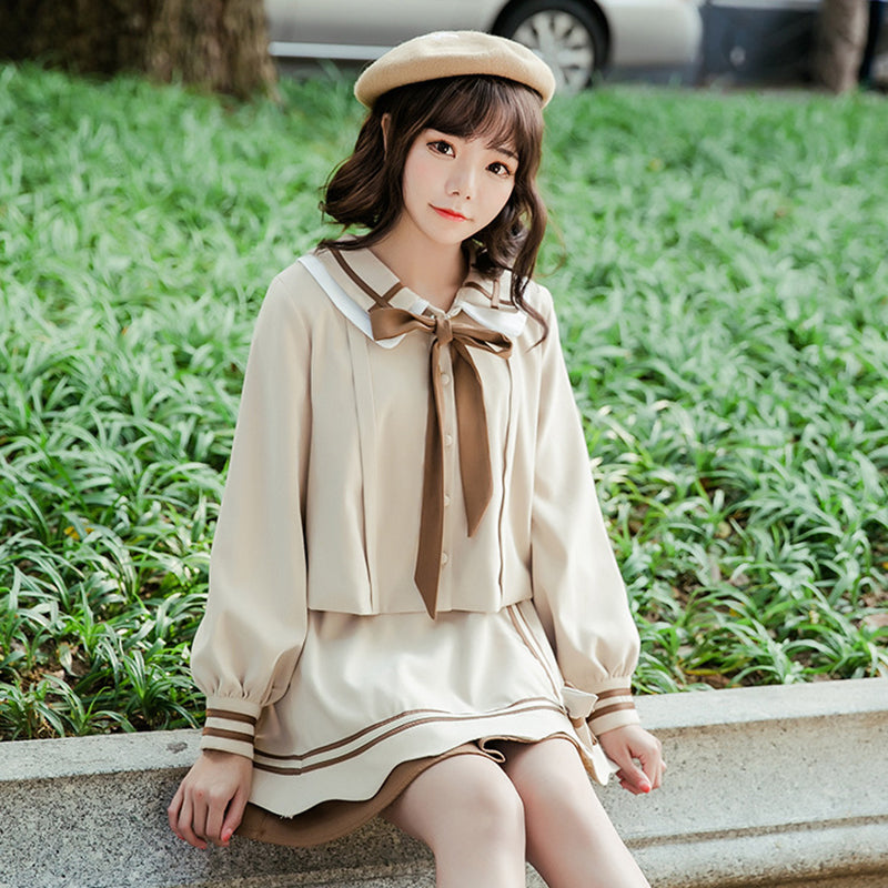 Sweet Japanese Doll Collar Shirt Skirt Set SE20144