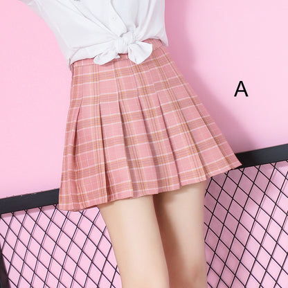 Students Grid Pleated Skirt SE7544